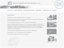 Tablet Screenshot of hausverwaltungbaum.de